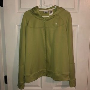 Green lightweight Athletic Works zip up hoodie